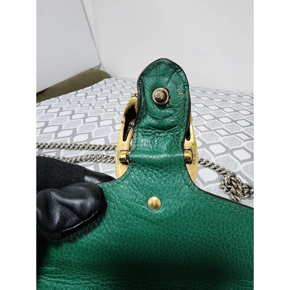 Gucci Small Leather Dionysus Crossbody Bag Green